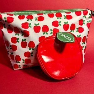 Set of Clinique Apple Pattern Makeup Bags